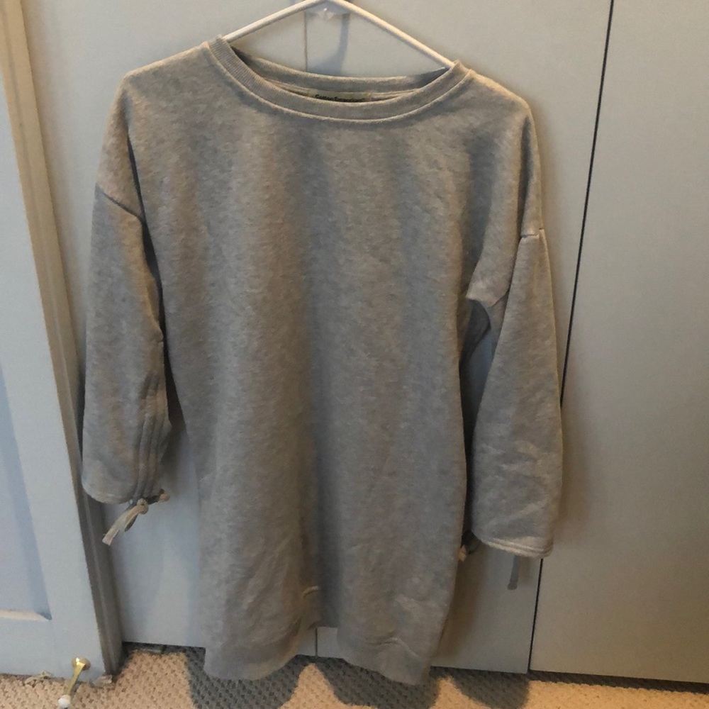 Comfy grey sweatshirt dress
